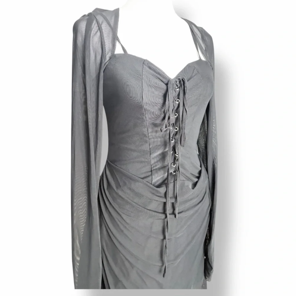 Women’s Sexy Long Sleeve Bodycon Corset Dress NWOT - Picture 4 of 4
